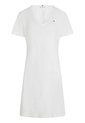 Vestido Blanco De Cuello V Con Logo Tommy Hilfiger de Tommy Hilfiger