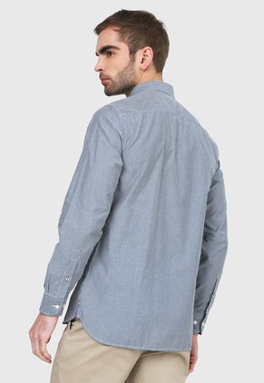 Camisa Gris-Blanco Tommy Hilfiger