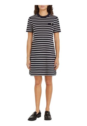 Vestido Azul Con Diseño De Rayas Tommy Hilfiger