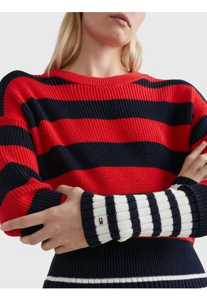 Vestido En Punto De Algodón Con Rayas Mixtas Para Mujer Tommy Hilfiger