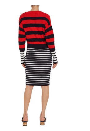 Vestido En Punto De Algodón Con Rayas Mixtas Para Mujer Tommy Hilfiger