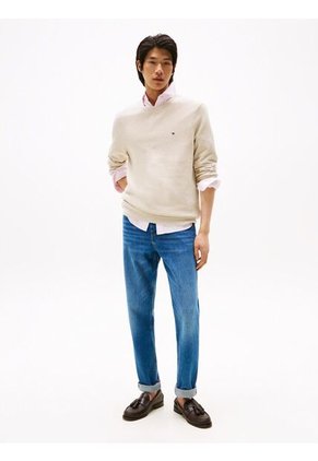 Saco Gris De Punto Texturizado Y Cuello Redondo Tommy Hilfiger