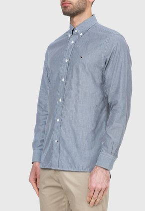 Camisa Gris-Blanco Tommy Hilfiger
