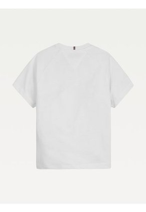 Camiseta Niña Manga Corta Blanco Glitter Estampado