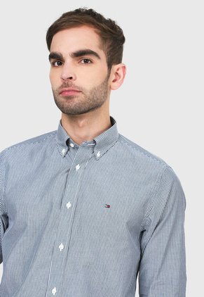 Camisa Gris-Blanco Tommy Hilfiger