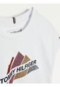 Camiseta Niña Manga Corta Blanco Glitter Estampado de Tommy Hilfiger