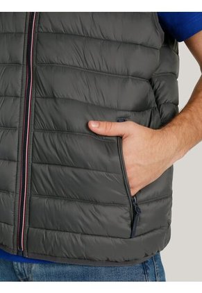 Chaleco Gris Quilted Triblock Tommy Hilfiger