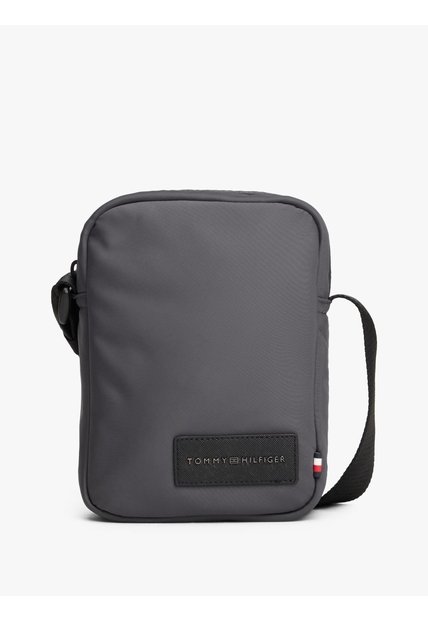 Bolso Gris Cruzado Reporter Con Parche Tommy Hilfiger