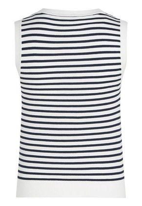 Chaleco Blanco De Rayas Azules Con Logo Tommy Hilfiger