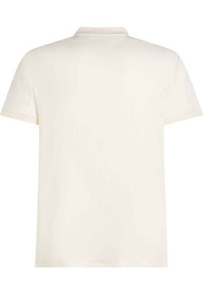 Polo Blanco De Punto Interlock De Corte Regular Tommy Hilfiger