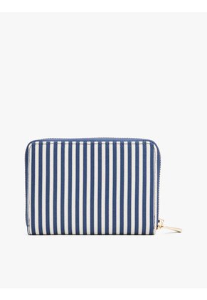 Billetera Azul De Rayas Con Cremallera Tommy Hilfiger