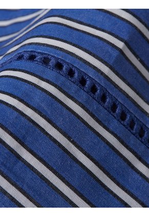 Camisa A Rayas De Corte Regular Mujer Azul Tommy Hilfiger