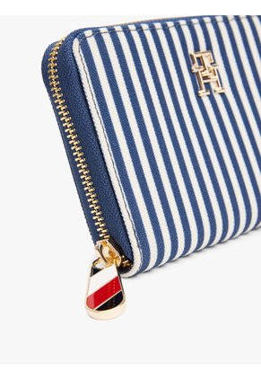 Billetera Azul De Rayas Con Cremallera Tommy Hilfiger