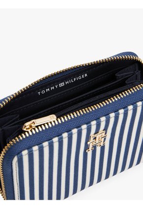 Billetera Azul De Rayas Con Cremallera Tommy Hilfiger