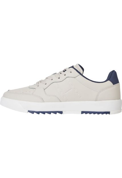 Tenis De Baloncesto Con Logo En Relieve Hombre Beige Tommy Hilfiger