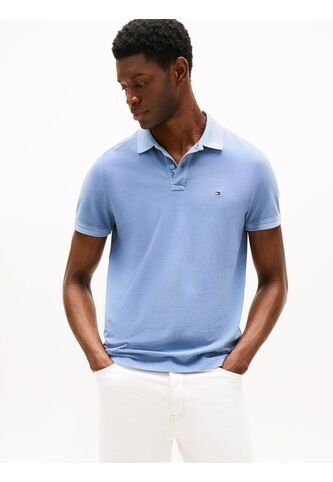 Polo Azul Teñido En Prenda Con Logo Bordado Tommy Hilfiger Tommy Hilfiger