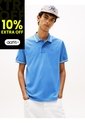 Polo Celeste De Corte Regular Ribeteado Con Logo Tommy Jeans de Tommy Hilfiger