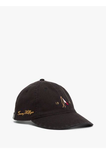 Gorra Negra De Béisbol Con Logo Bordado Tommy Hilfiger