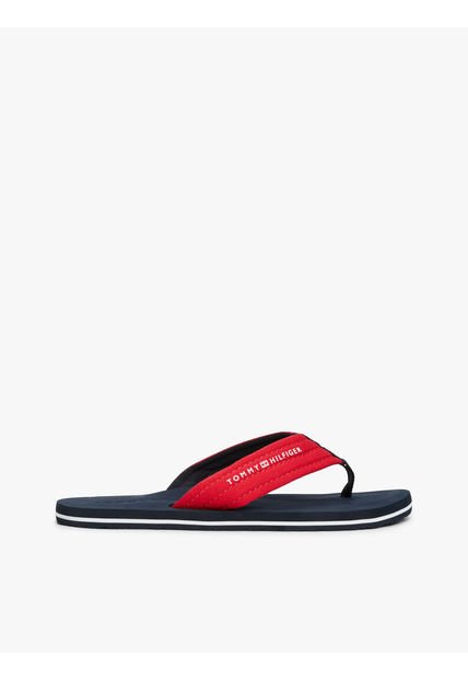 Sandalias Rojo De Tela Trenzada Con Logo Tommy Hilfiger