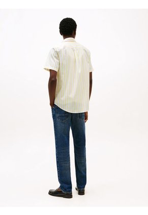 Camisa Amarilla De Manga Corta Con Corte Regular Tommy Hilfiger