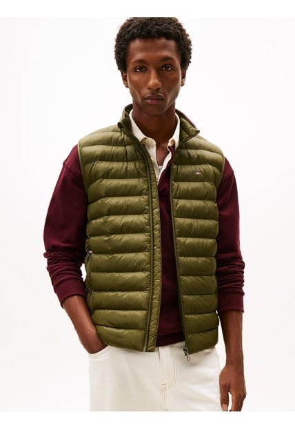 Chaleco Verde Plegable En Tejido Que Repele El Agua Tommy Hilfiger