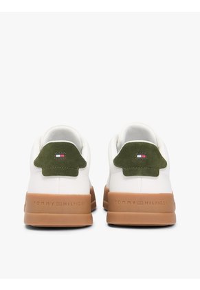 Tenis Beige De Tenis En Cuero Tommy Hilfiger