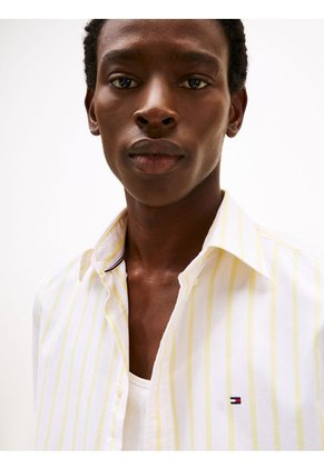 Camisa Amarilla De Manga Corta Con Corte Regular Tommy Hilfiger