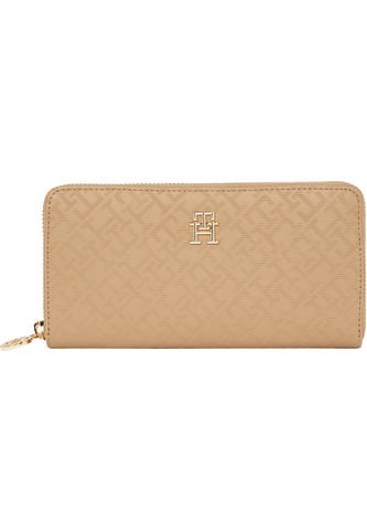 Billetera Beige Con Monogramas TH Y Cremallera Tommy Hilfiger Tommy Hilfiger