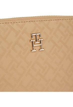 Billetera Beige Con Monogramas TH Y Cremallera Tommy Hilfiger