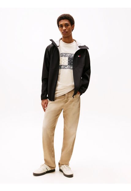 Cortavientos Negro De Corte Amplio Con Cremallera Tommy Jeans