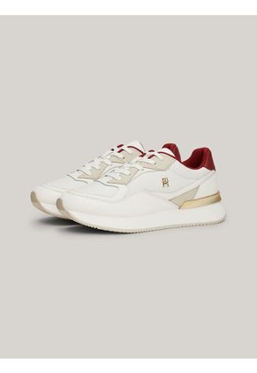 Tenis Multicolor De Cuero Con Plataforma Y Monograma Tommy Hilfiger
