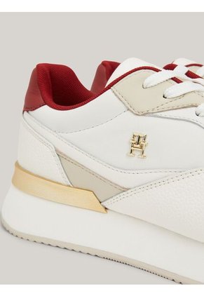 Tenis Multicolor De Cuero Con Plataforma Y Monograma Tommy Hilfiger