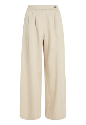 Pantalón De Pernera Ancha Con Pinzas Mujer Beige Tommy Hilfiger