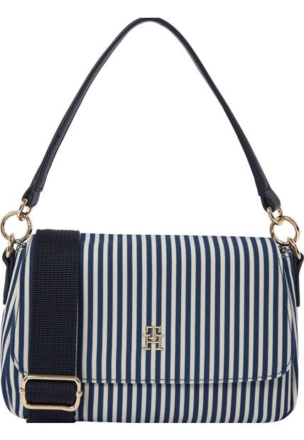 Bolso Azul De Hombro Con Correa Cruzada En Lona Tommy Hilfiger