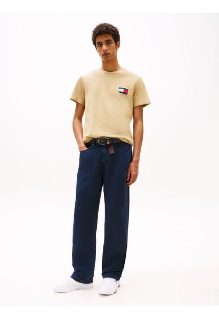Camiseta Beige De Corte Slim Con Logo Tommy Jeans