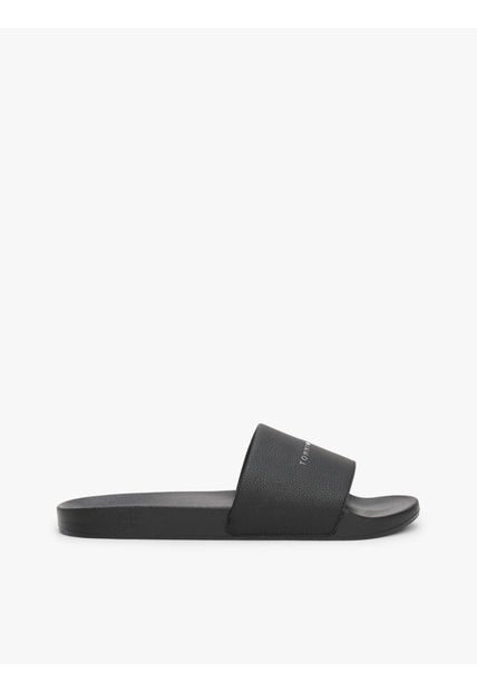 Sandalias Negro Con Logo Tommy Hilfiger