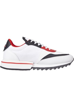 Tenis Bajas Con Media Suela Dentada Hombre Blanco Tommy Hilfiger