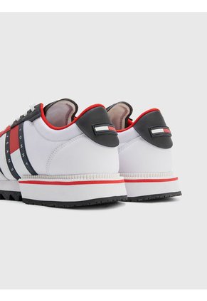 Tenis Bajas Con Media Suela Dentada Hombre Blanco Tommy Hilfiger