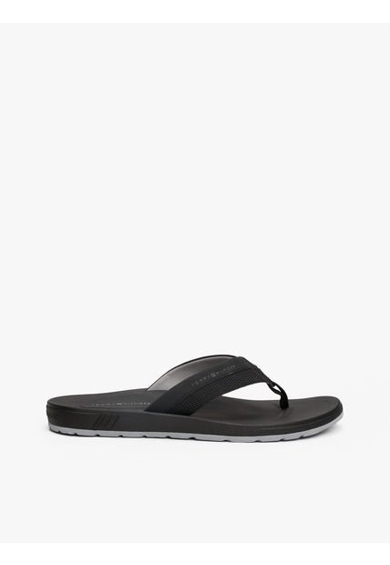 Sandalias Negro Con Logo En Tiras Texturizadas Tommy Hilfiger