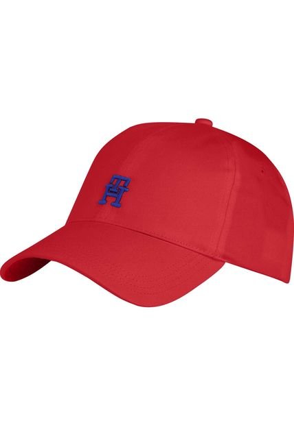 Gorra Roja De Béisbol Con Monograma TH A Contraste Tommy Hilfiger