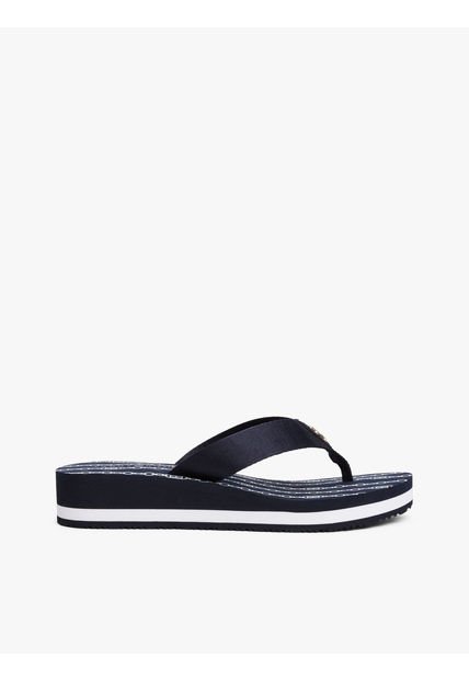 Sandalias Azul De Cuña Con Monograma TH Tommy Hilfiger