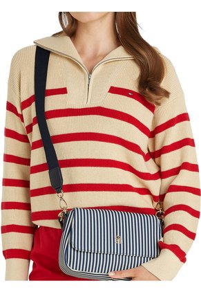 Bolso Azul De Hombro Con Correa Cruzada En Lona Tommy Hilfiger