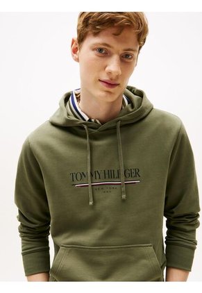 Buzo Verde Brand Love Con Capota Tommy Hilfiger