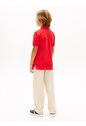 Polo Rojo De Algodón Con Diseño Moderno Para Niños Tommy Hilfiger