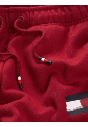 Joggers Rojo De Corte Regular Con Logo Tommy Hilfiger
