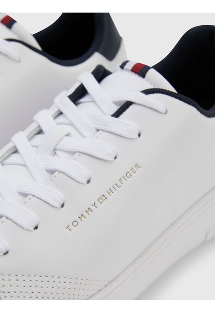 Tenis Elevated Cuero Con Suela Cupsole Hombre Blanco Tommy Hilfiger