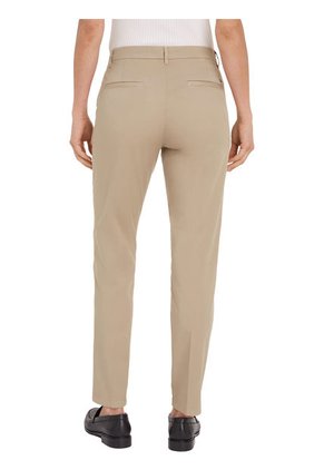 Pantalón Chino De Sarga Con Corte Slim Mujer Beige Tommy Hilfiger
