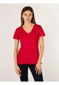 Camiseta Heritage De Cuello V Mujer Rojo Tommy Hilfiger de Tommy Hilfiger