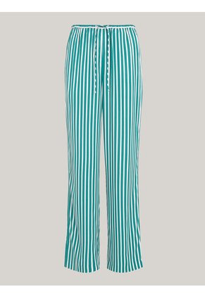 Pantalón Verde Amplio De Rayas Con Cordón Tommy Hilfiger