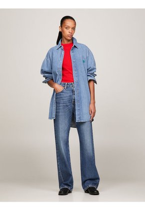 Jeans Azul De Corte Amplio Y Talle Medio Rectos Para Mujer Tommy Hilfiger